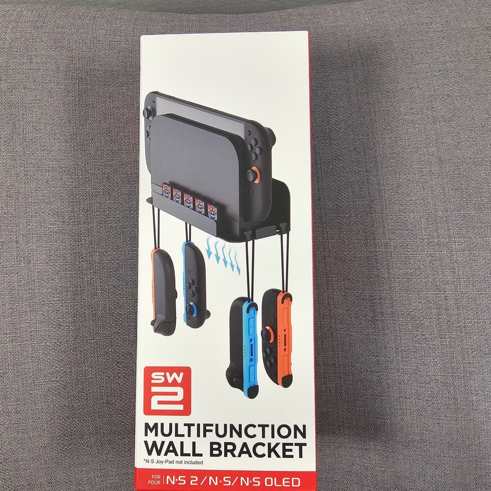 Wall Mount Organizer for Nintendo Switch 2 Switch OLED 5 Game Slots 4 Hooks